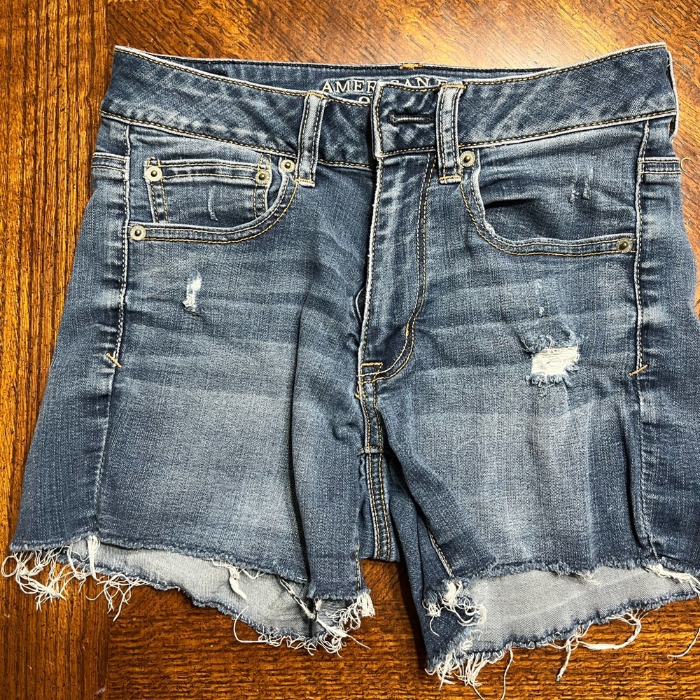 Hi-Rise Shortie Denim Shorts